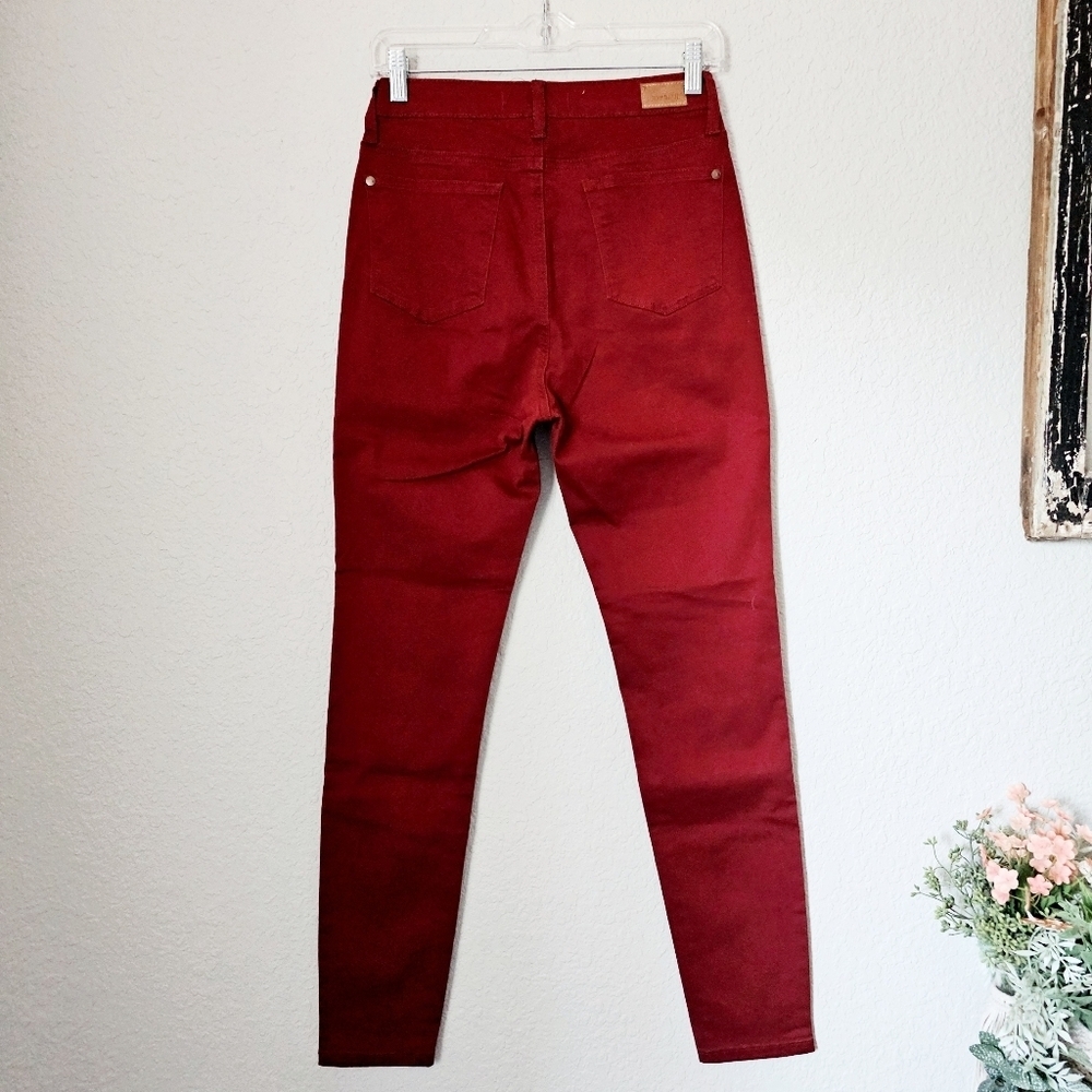 Judy Blue High Rise Maroon Skinny Denim Jeans Red Stretch Classic Size 5/27 NWT - Picture 10 of 12